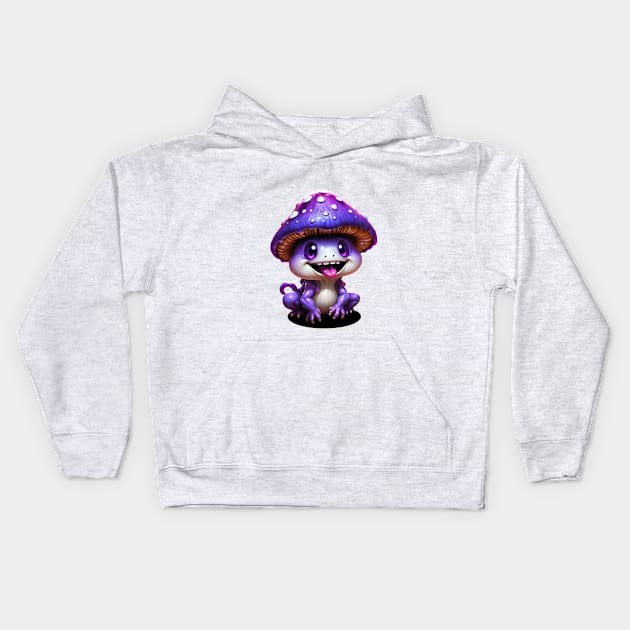 Purple mushroom Kids Hoodie by chichucha